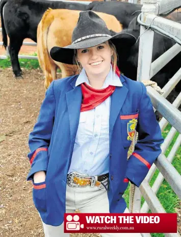  ?? PHOTO: TARA MIKO ?? CHRISTCHUR­CH BOUND: Downlands College Year 11 student Cloe Wallace is off to New Zealand after taking top honours at Ag Show last week.