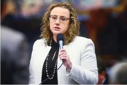  ?? Photograph: Phil Sears/AP ?? Erin Grall, the state senator who sponsored the now-delayed ‘fetal personhood’ bill in 2022.