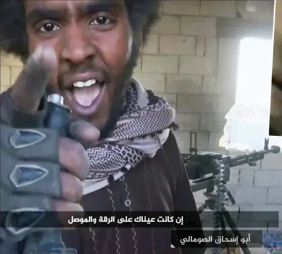  ??  ?? Left: Zubair Nur is said to have been radicalise­d by Ibrahim Hussein, pictured above ranting in an Islamic State propaganda video