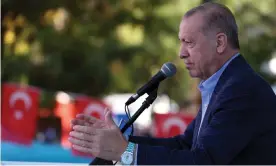  ?? Photograph: Anadolu Agency/Getty Images ?? Recep Tayyip Erdoğan in Eskisehir on 23 October, where he ordered the foreign ministry to declare 10 ambassador­s ‘persona non grata’.