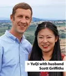  ?? ?? > YuQi with husband Scott Griffiths