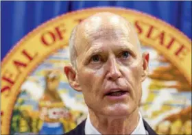  ?? MARK WALLHEISER — ASSOCIATED PRESS ?? Florida Gov. Rick Scott lays out his school safety proposal during a Friday press conference in Tallahasse­e, Fla.