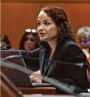  ?? Ned Gerard/Hearst Connecticu­t Media ?? State Child Advocate Sarah Eagan speaks during a public hearing in front of the legislatur­e in 2023. Eagan is recommendi­ng that DCF efforts around safety planning and case supervisio­n should be improved and more closely monitored.