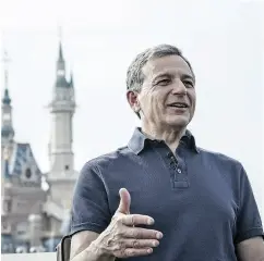  ?? QILAI SHEN / BLOOMBERG ?? Bob Iger, chief executive officer of Walt Disney Co., has called Sky Plc a “crown jewel” among the assets of 20th Century Fox. Comcast has bid $US31 billion for Sky.