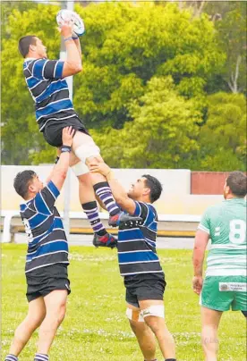  ?? PICTURE / BEVAN CONLEY ?? Whanganui Ma¯ ori lock Josh Lane takes the ball in Saturday’s match against Manawatu¯ Ma¯ ori at Spriggens Park.