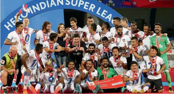  ??  ?? Chennaiyin FC defeated Bengaluru FC 3- 2 to claim their second Indian Super League title on Saturday.