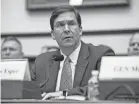  ?? ANDREW HARNIK/AP ?? Mark Esper says the military must be modernized to capitalize on advances in robotics.