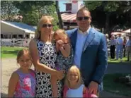  ?? SUBMITTED PHOTO ?? Matt Schera, along side his family, wife Janine and daughters Allison, Alexis and Jessica, is an up-and-coming owner in the horse racing world. Schera is a Twin Valley graduate.