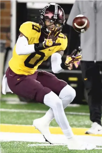  ?? GETTY IMAGES ?? Minnesota’s Rashod Bateman is another wide receiver whom the Bears might consider.