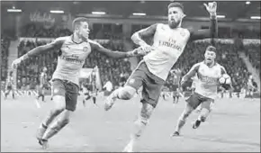  ??  ?? Olivier Giroud van Arsenal heeft weer een heldenrol vervuld. (Foto: ESPN)