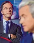  ?? Foto: dpa ?? Wahlsieger Rutte (links), Populist Wil ders: Ende eines Höhenflugs?