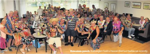  ??  ?? Hawaiian punch Rutherglen held a Hawaii-themed barbecue recently