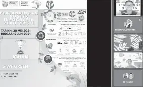  ?? ?? JOHAN: Kumpulan Stay Green memenangi tempat pertama dalam pertanding­an poster infografik Zero Waste.