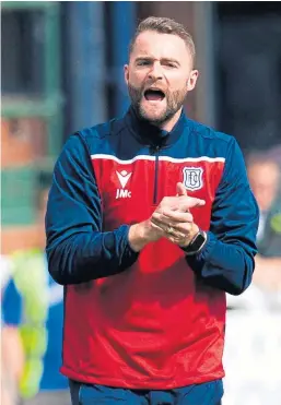  ?? Picture: SNS. ?? Dundee manager James McPake was pleased to get his squad back together after the long lay-off.