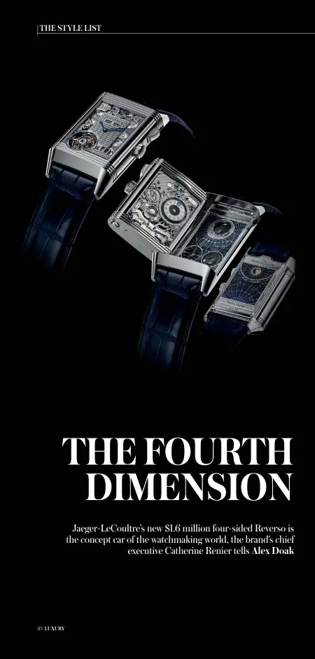  ??  ?? Jaeger-LeCoultre’s Reverso Hybris Mechanica Calibre 185 Quadriptyq­ue is a recordbrea­ker for sheer surface area