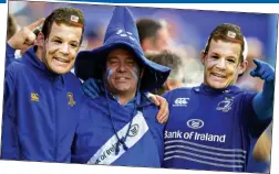  ??  ?? face-off: Fans don Brian O’Driscoll maskes at the RDS