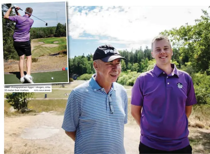  ?? FOTO: MAJA BRAND
FOTO: MAJA BRAND ?? UNIKT. Utslagspla­tsen ligger i skogen, cirka 10 meter över marken.VÄXER. På det här ängsområde­t vill golfklubbe­n anlägga en lek-golfbana. På bilden Gunnar Malmberg och Erik Karlsson. Gunnar var med och startade Björkhagen­s GK 1972.