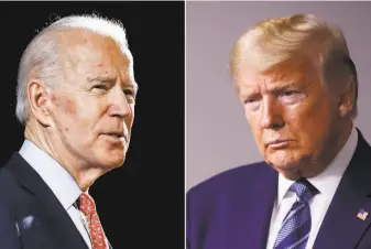  ?? Associated Press ?? Joe Biden and incumbent Donald Trump have their first presidenti­al debate Tuesday. First debates usually draw the biggest audience, says Jack Citrin, a political science professor.