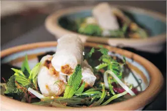  ?? LYLE ASPINALL ?? Imperial rolls at Foreign Concept represent just one of chef Jinhee Lee’s creative and sublimely satisfying dishes. The city’s hottest restaurant serves timeless and modern Pan-Asian cuisine.