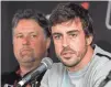  ?? SHANNA LOCKWOOD, USA TODAY SPORTS ?? Fernando Alonso, right, has two Formula One titles.