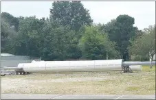  ?? RICK BRAMALL SPECIAL TO ENTERPRISE-LEADER ?? Parts of a new cell tower are set on the ground after Smith Communicat­ions began taking down the tower last week. The tower was not inspected by the city as required.