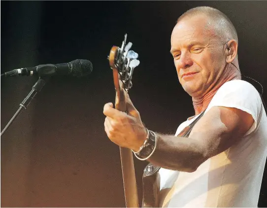  ?? FREDRIK VON ERICHSEN/THE ASSOCIATED PRESS ?? “I’m still a student of music,” says Sting, who returns to his rock roots with his album 57th and 9th.