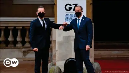  ??  ?? Germany's Heiko Maas (left) is in London to meet Dominic Raab, and other foreign ministers, for the first G7 face-to-face talks in more than two years