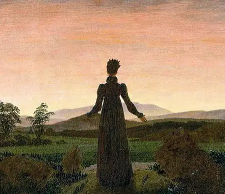  ?? ?? Solitudine Donna al tramonto del sole, Caspar David Friedrich, 1818