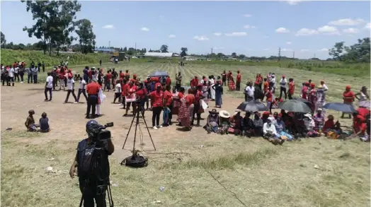  ?? ?? Part of the crowd that attended Douglas Mwonzora’s rally at Zororo Grounds in High eld yesterday.