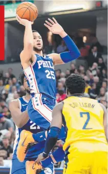  ?? Picture: GETTY IMAGES ?? Ben Simmons shoots yesterday.