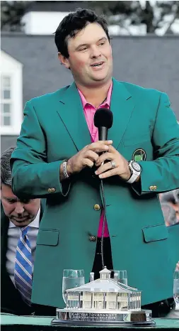  ??  ?? Patrick Reed in his Green Jacket after winning the Masters.