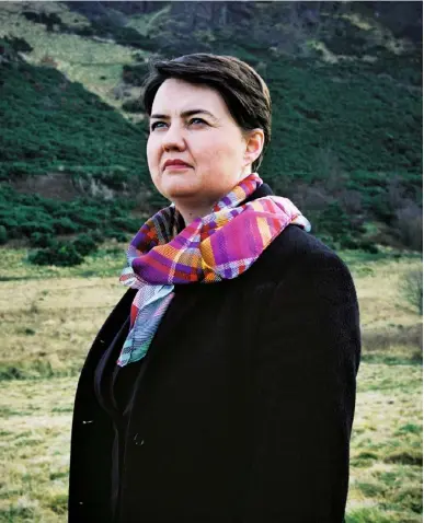  ?? Portrait by Sophie Gerrard ?? Ruth Davidson photograph­ed below Arthur’s Seat in Edinburgh.