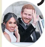  ??  ?? TRIP Meghan &amp; Harry on wedding day