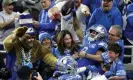  ?? Eric Seals/USA Today Sports ?? Detroit Lions wide receiver Josh Reynolds celebrates with fans after scoring the first touchdown of the game. Photograph: