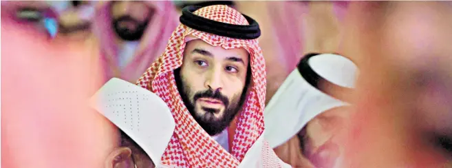  ??  ?? Crown Prince Mohammed bin Salman at the Future Investment Initiative conference in Riyadh yesterday