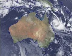  ?? Picture: AAP ?? On her way: Cyclone Debbie is the biggest cyclone to hit Far North Queensland since Cyclone Yasi in 2011.