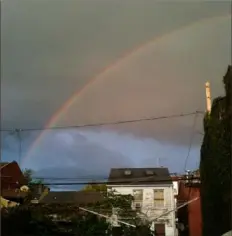  ?? Diana Nelson Jones ?? A rainbow as seen from the Central Northside in 2011.