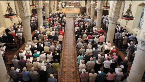  ??  ?? The busy St Aidan’s Cathedral last Tuesday evening.