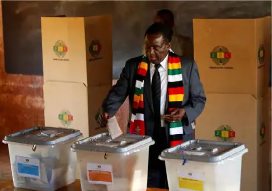  ?? ?? President Mnangagwa was confirmed the victor in the disputed 2018 elections by the Constituti­onal Court .