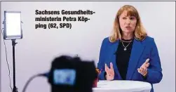  ??  ?? Sachsens Gesundheit­sministeri­n Petra Köpping (62, SPD)
