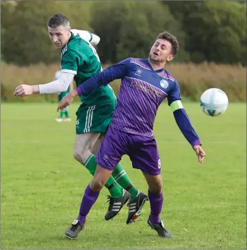  ?? ?? Paul Shiels of Fintona and Galaxy’s Michael Dooris in a tussle for possession.