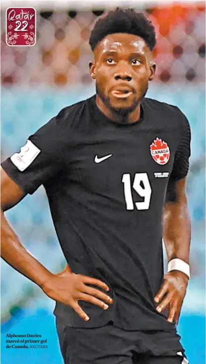  ?? ?? Alphonso Davies marcó el primer gol de Canada.