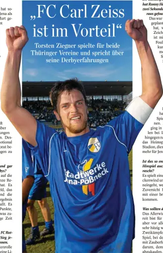  ?? TINO ZIPPEL ?? Torsten Ziegner bejubelt das 2:0 gegen Rot-Weiß Erfurt am 29. Oktober 2005.