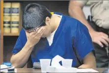  ?? K.C. Alfred San Diego Union-Tribune ?? ESTEBAN NUÑEZ reacts after being sentenced in 2010 to 16 years in the fatal stabbing of Luis Santos in 2008.