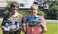  ??  ?? Rural roots . . . Patricia Snell and Joan King hold photos of their parents Percy and Rita Birley, who managed The Grange in the 1940s and ’50s, and of the homestead when they lived there.