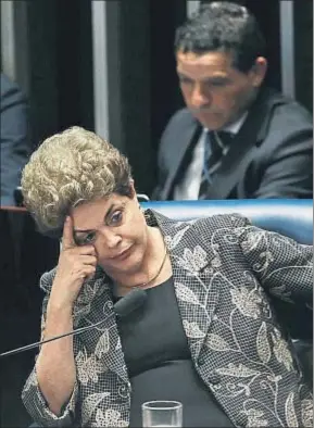  ?? MARIO TAMA / GETTY ?? Dilma Rousseff, el pasado lunes ante el Senado