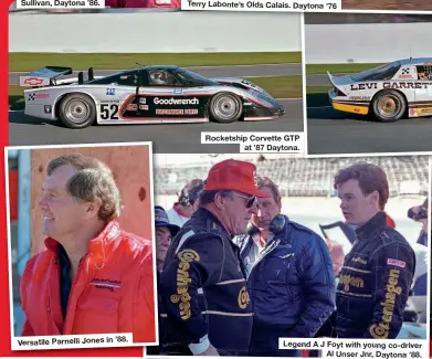 ??  ?? Versatile Parnelli Jones in ’88.
Rocketship Corvette GTP at ’87 Daytona.