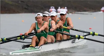  ?? ?? The Ireland Men’s Four crew including Ross Corrigan and Nathan Timoney.