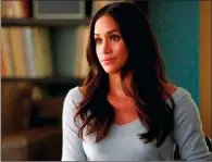  ?? IAN WATSON/USA NETWORK VIA AP, FILE ?? In this file image released by USA Network, Meghan Markle appears in a scene from "Suits." Real life will imitate art this spring at the USA series “Suits” when series regular Markle bids farewell to the legal drama in a wedding - and then goes off to...