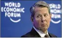  ?? AP 2023 ?? Georgia Gov. Brian Kemp was at the World Economic Forum in Davos, Switzerlan­d, last year, as he was this year, selling the state for developmen­t: “It’s like shooting fish in a barrel.”